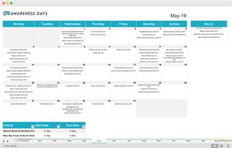 National Awareness Month Calendar Get Calendar Update