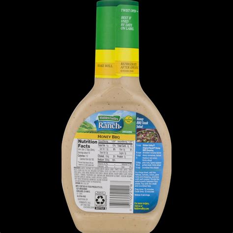 America's #1 choice* for delicious ranch flavor. Hidden Valley Ranch, Salad Dressing, Honey BBQ, 16oz Bottle