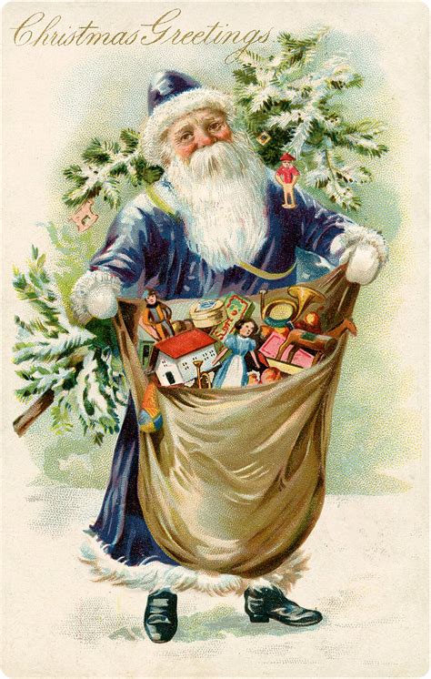 Old Santa In Blue