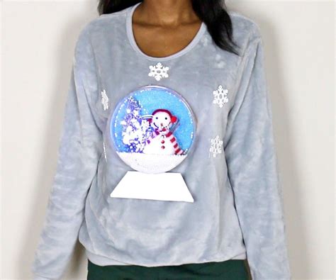 diy ugly christmas sweaters snow globe