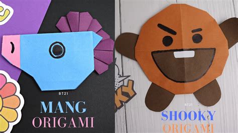 Origami Bt21 Shooky Origami Bt21 Mang Diy Bts Character Paper