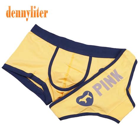 Dennyliter Cotton Couple Underwear Cartoon Underpants Patchwork Sexy Lover Underwear Men Boxer
