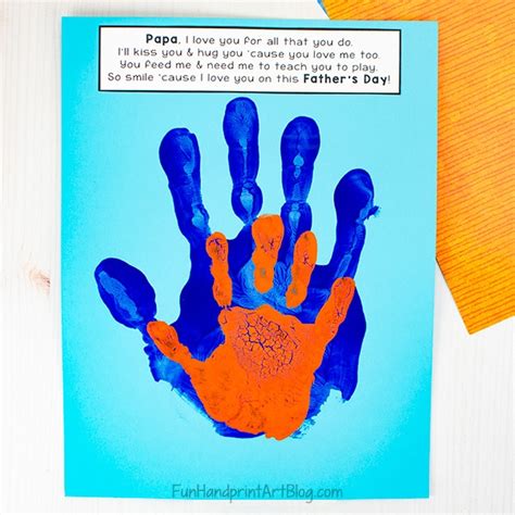 Daddy And Me Handprint Craft With Poem For Fathers Day