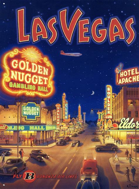 Las Vegas By Kerne Erickson Las Vegas Trip Travel Posters Vintage