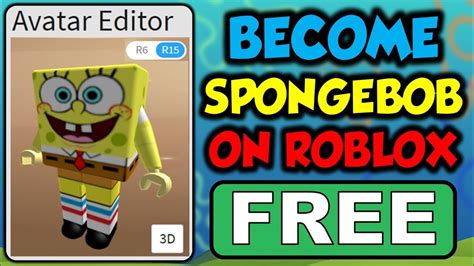 How To Become Spongebob For Free On Roblox Youtube