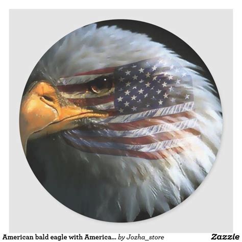 American bald eagle with American flag stickers | Zazzle.com | American flag sticker, American ...