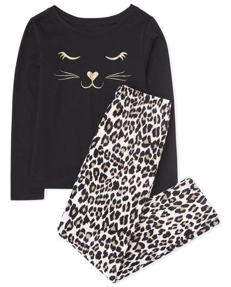 Girls Leopard Cat Pajamas In 2021 Girls Pajamas Clothes Big Kids