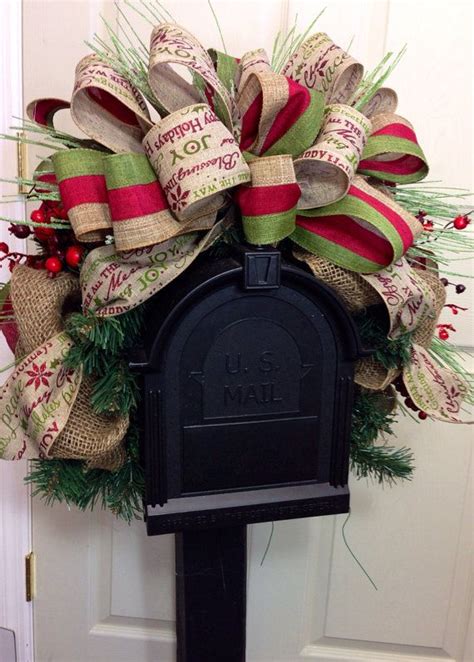 Christmas mailbox decor ideas that'll give you all the holiday swag you need. Rustic Mailbox Swag on Etsy, $45.00 | Christmas mailbox ...
