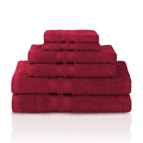 Pure Cotton 6 Piece Bathroom Towel Set Maroon