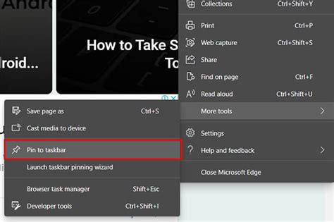 How To Pin Your Favorite Website To Taskbar In Windows 10 Mashtips