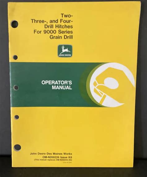 John Deere 234 Drill Hitches 9000 Series Grain Drills Operators