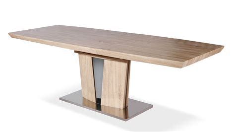 Styling with wood dining table. Modern Wood Veneer and Stainless Steel Base Brulee Dining ...