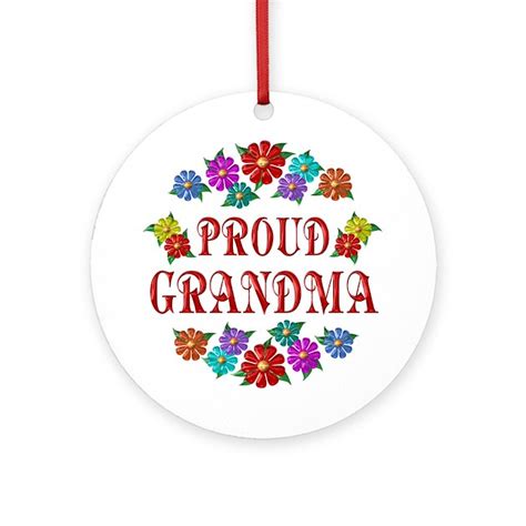 Proud Grandma Ornament Round By Acreativet