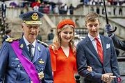 El Rey Felipe de Bélgica con sus hijos los Príncipes Emmanuel y Elisabeth en eDía Nacional 2022 ...