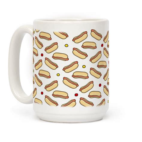 Hot Dog Pattern Coffee Mugs | LookHUMAN | Dog pattern, Mugs, Pattern