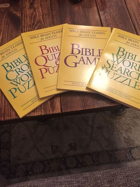 Bible Brain Teasers For Adults Set Of 4 Books Edward Seagrist Allen