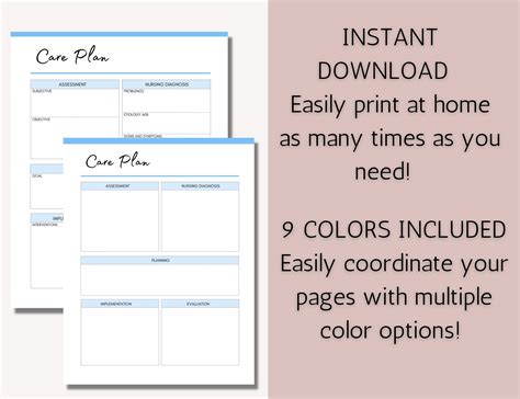 Printable Nursing Care Plan Student Nurse Templates Study Notes