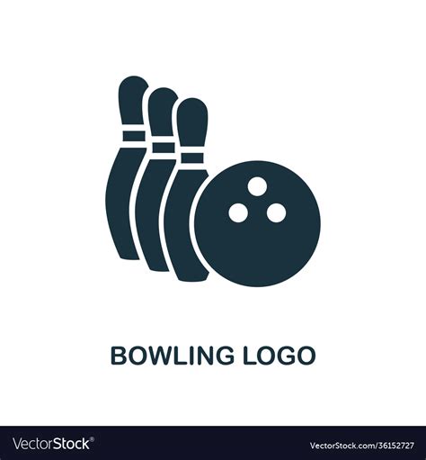 Bowling Logo Icon Monochrome Style Design From Vector Image