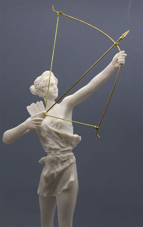 Artemis Diana With Bow Greek Roman Goddess Statue Sculpture Cast Marble