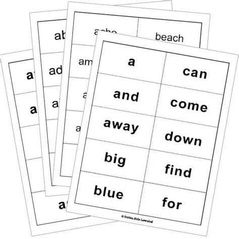 Sight Words Flashcards Golden Kids Learning Gkl Educational Site
