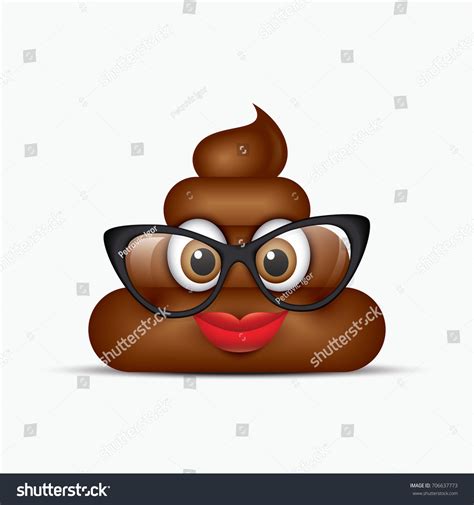 Poo Emoticon Wearing Eyeglasses Emoji Poop เวกเตอร์สต็อก ปลอดค่า