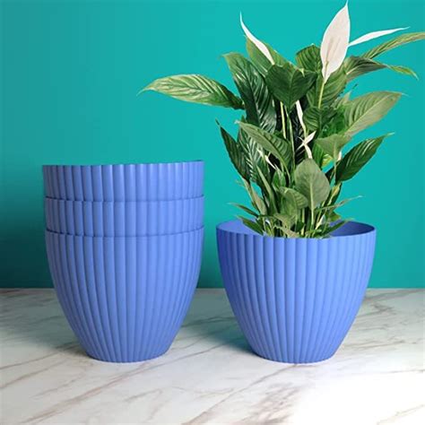 Ppye Plastic Big Flower Pot Planter Thick Line Design 12 Inch Size