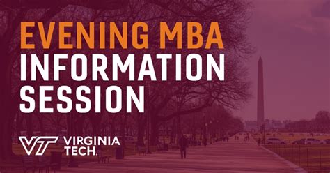 Evening Mba Information Session Mba Programs Virginia Tech