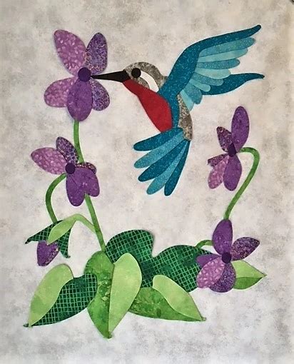 The Hummingbird In Flight Paper Pattern Simple Bird Studio Applique