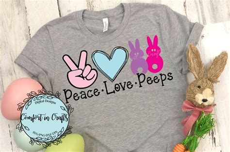 Peace Love Peeps SVG Easter SVG Marshmallow Bunnies SVG Easter - Etsy