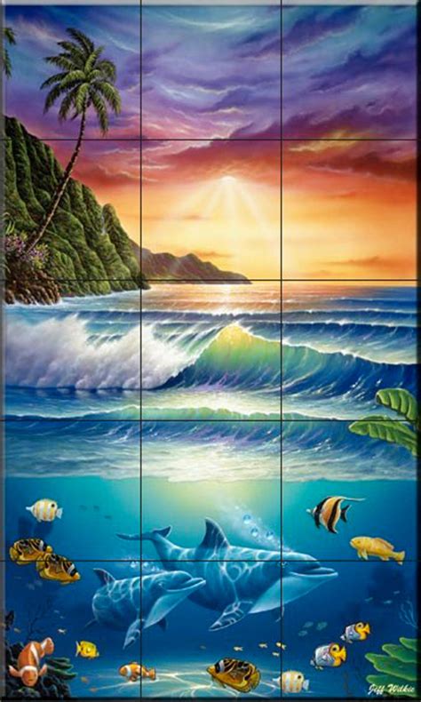 Tile Mural Colors Of Maui By Jeff Wilkie Tropical Tile Murals By