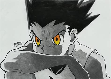Gon Transformation Drawing Gon Angry Lineart By Hitl88 On Deviantart