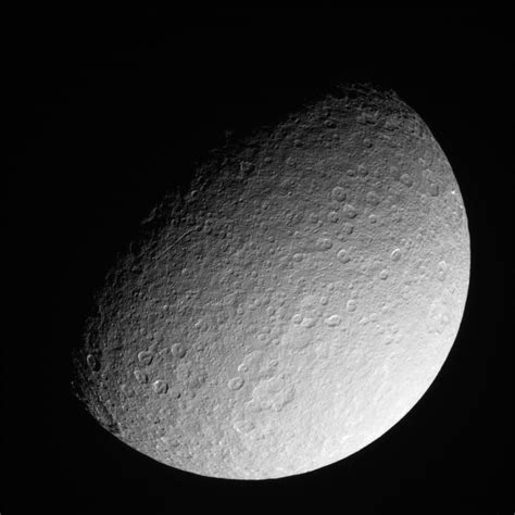 Saturns Moon Rhea Cassini Spacecraft Space Photos Saturns Moons