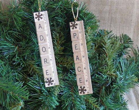 Recycled Scrabble Tile Ornaments Etsy