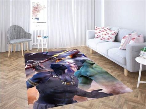 Black Panther Marvel Heroes Carpet Rug Custom Size And Printing