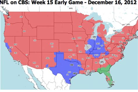 Nfl Tv Schedule Week 15 Coverage Maps For Cbs And Fox Action