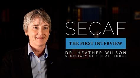 Secaf The First Interview With Dr Heather Wilson Youtube