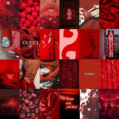 Ultimate Red Aesthetic Collage Kit For Photo Wall 100 Hand Selected Quality Images Etsy