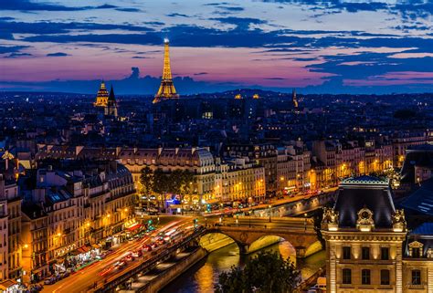 architecture, Cities, France, Light, Towers, Monuments, Night, Panorama ...