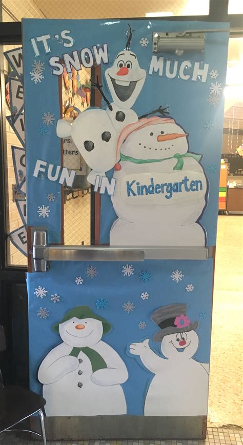 Winter Snowman Class Door Its Snow Much Fun In Kindergarten School