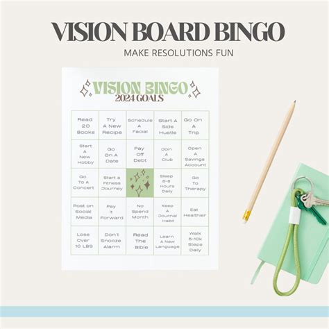 Vision Bingo Card Vision Bingo New Year Bingo Card Color Vision