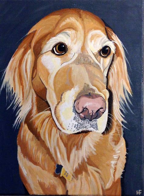 Custom Pet Portrait Acrylic On Canvas 12 X 16 Animal Paintings Dog