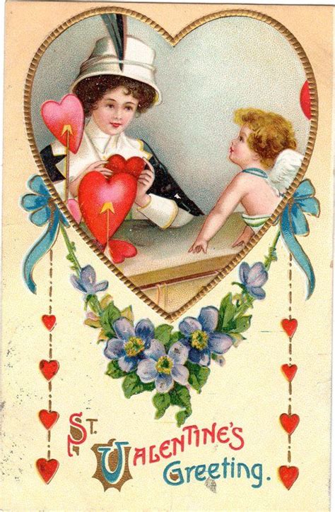 Antique Victorian Embossed Valentine Postcard With American Beauty And