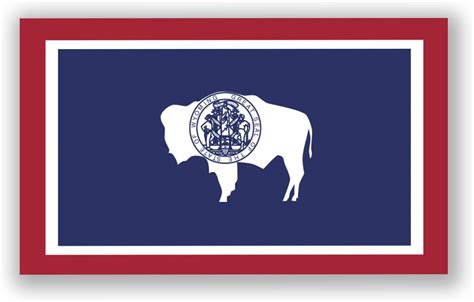 2 Pack Wyoming State Flag Decal Stickers Official Flag Of