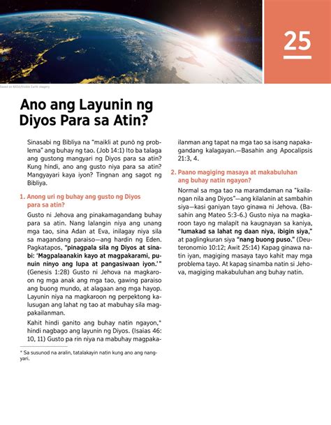 Ano Ang Layunin Ng Diyos Para Sa Atin — Watchtower Online Library