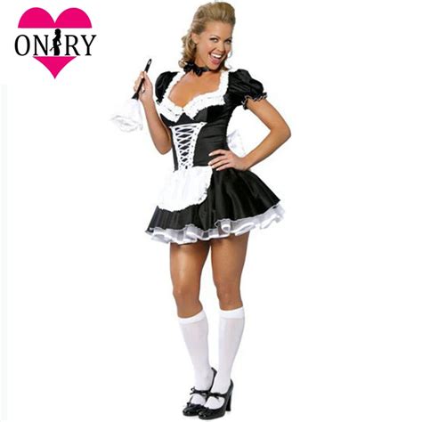 Black S Xl Plus Size French Maid Costume Sexy Costumes Women Halloween