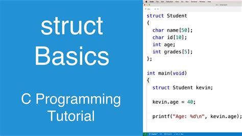 Struct Basics C Programming Tutorial Youtube