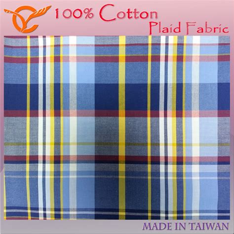 100 Cotton Plaid Casual Grid Flannel Shirts Fabric Stock