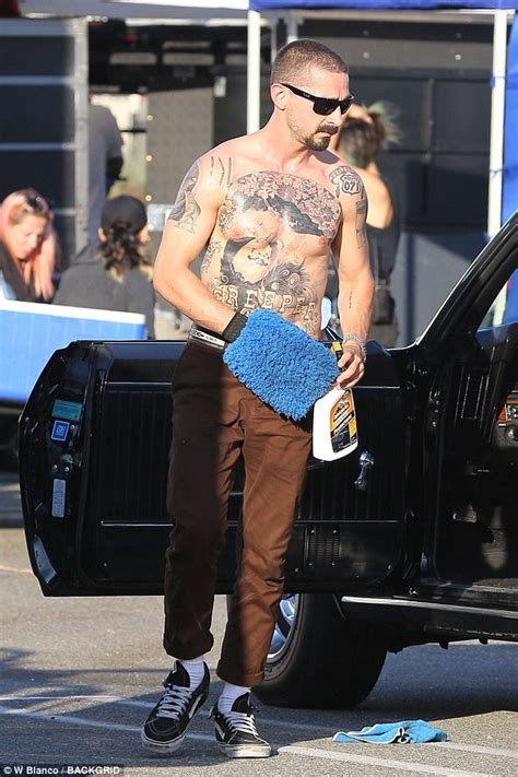 Shia Labeouf Shows Off Muscular And Faux Body As He Goes Shirtless On