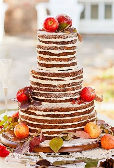 Naked Fall Wedding Cakes That Will Make Your Mouth Water Weddingomania