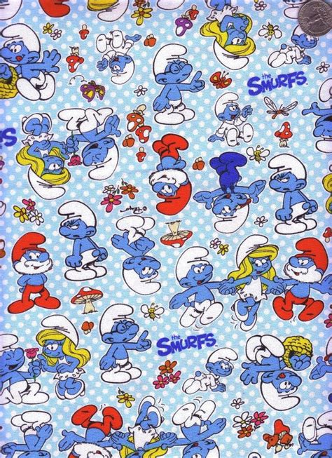 The Smurfs Fabric Smurfs Cartoon Background Smurfette